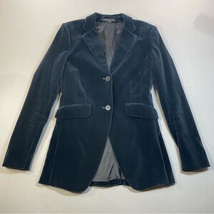 Theory Kaelika Velvet Two-Button Blazer Jacket, Matte Velveteen, Navy - Womens 4